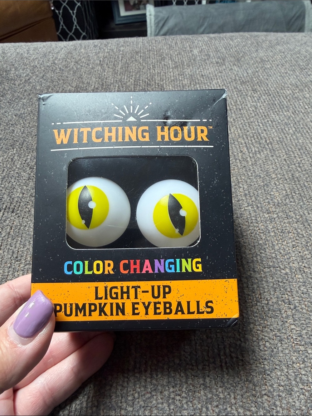 Witching Hour Yellow Color-Changing Light-Up Pumpkin Eyeballs